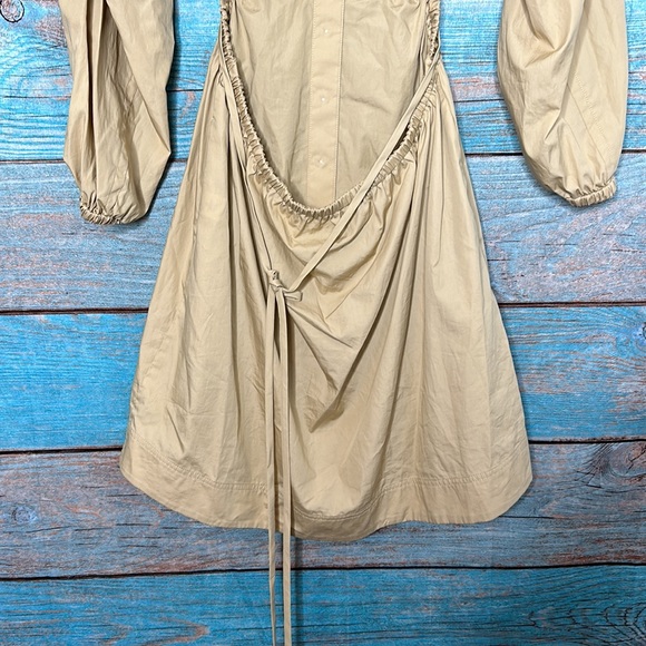 Derek Lam 10 Crosby Jayce Cutout Shirt Dress Size 10 Light Khaki - Picture 9 of 11